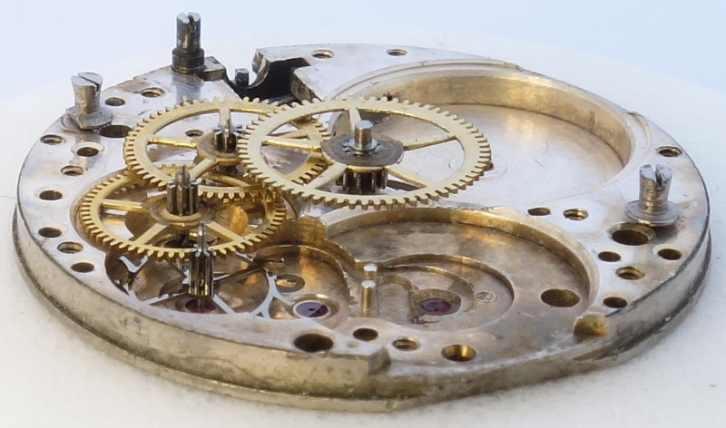 Seitenansicht des Räderwerks Berger 8 3/4: Seitenansicht des Räderwerks