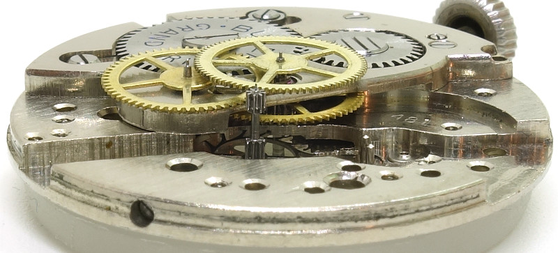 Seitenansicht des Räderwerks Buren 481: Seitenansicht des Räderwerks