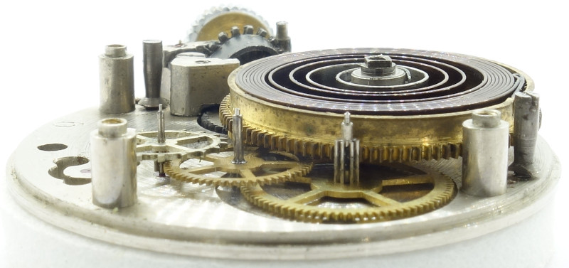 Seitenansicht des Räderwerks Dopas 131 SC: Seitenansicht des Räderwerks