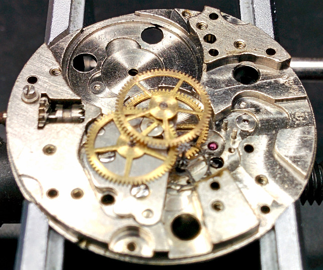 Seitenansicht des Räderwerks ETA 1080: Seitenansicht des Räderwerks