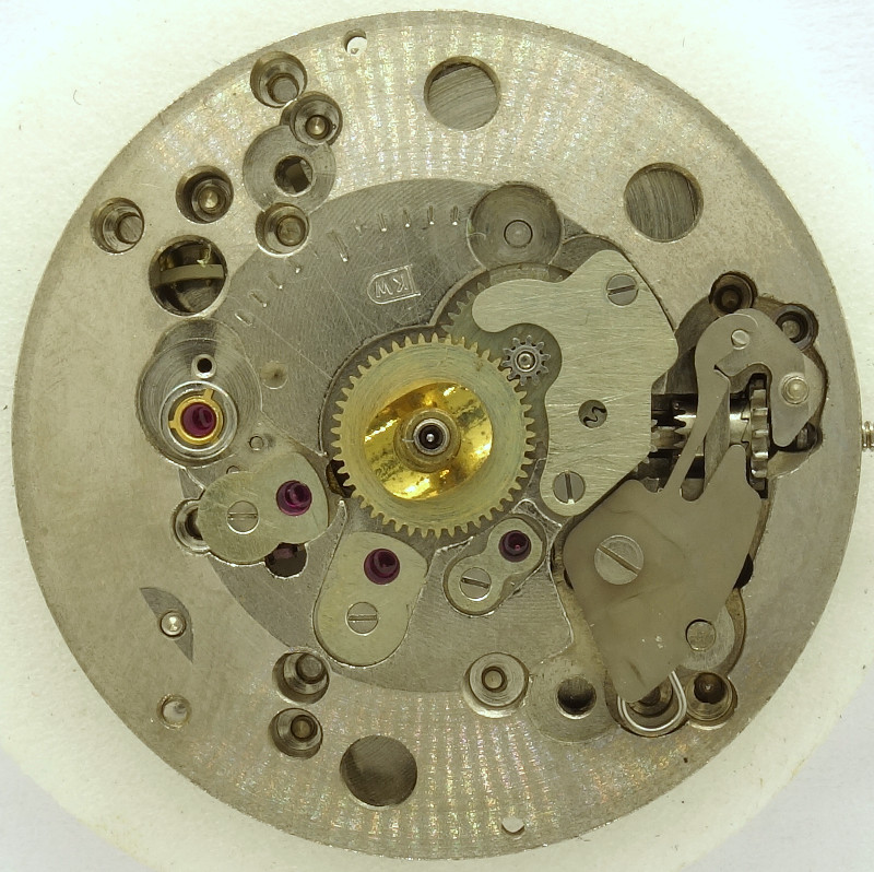 Zifferblattseite mit dreiarmiger Stoßsicherung ETA 1080: Zifferblattseite mit dreiarmiger Stoßsicherung