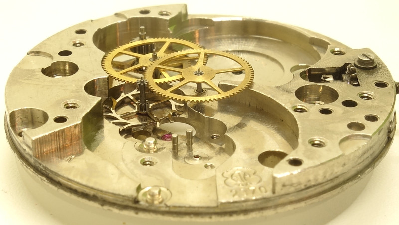 Seitenansicht des Räderwerks ETA 2370: Seitenansicht des Räderwerks