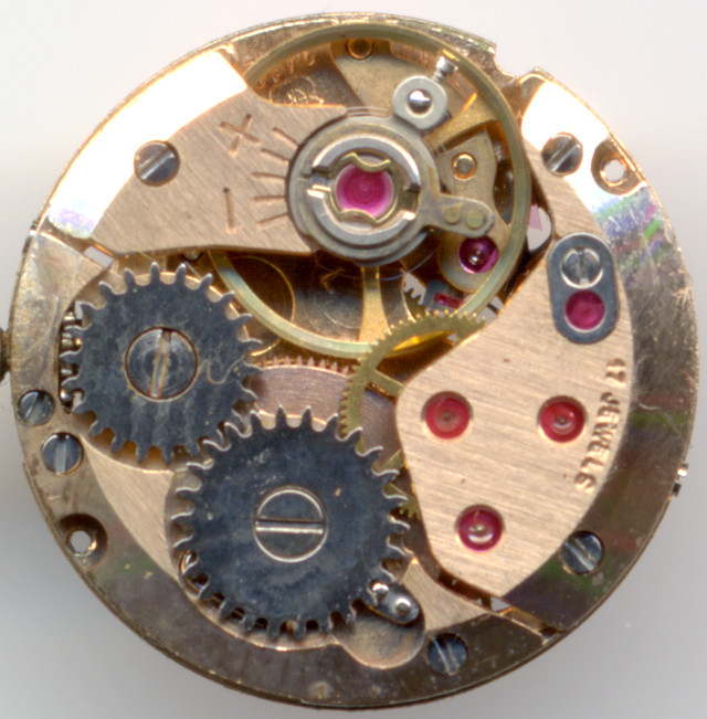 17-steinige Ausführung in Rotgold ETA 2412 / Dugena 1201: 17-steinige Ausführung in Rotgold