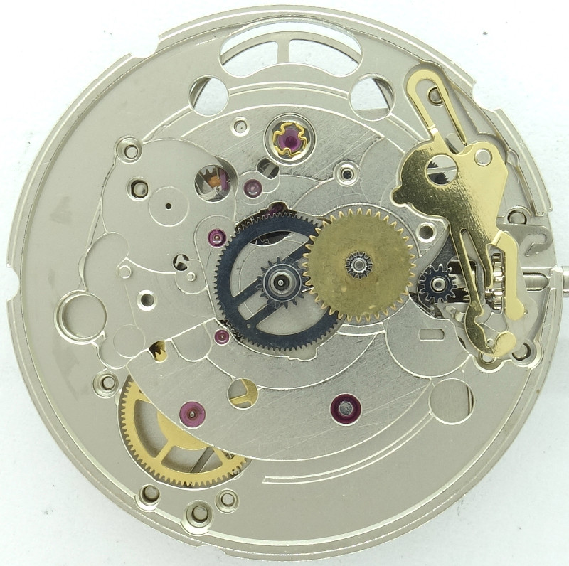 offenes Räderwerk der Zifferblattseite ETA 2842: offenes Räderwerk der Zifferblattseite