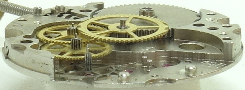 Seitenansicht des Räderwerks Felsa 4122: Seitenansicht des Räderwerks