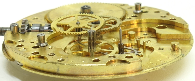 Seitenansicht des Räderwerks Junghans J82/1 (682.72): Seitenansicht des Räderwerks