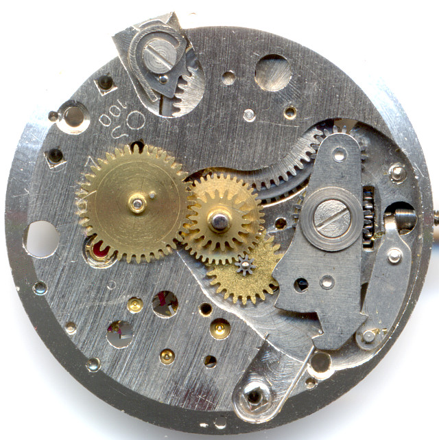 Zifferblattseite Datumsmechanismus Osco 108: Zifferblattseite Datumsmechanismus