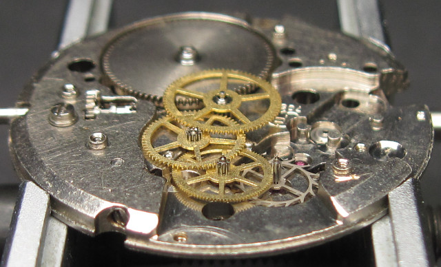 Seitenansicht des Räderwerks Peseux 7050: Seitenansicht des Räderwerks