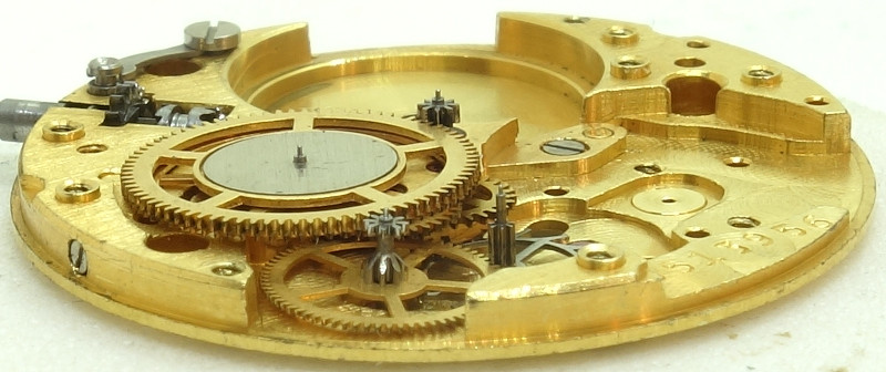 Seitenansicht des Räderwerks Poljot 2209: Seitenansicht des Räderwerks