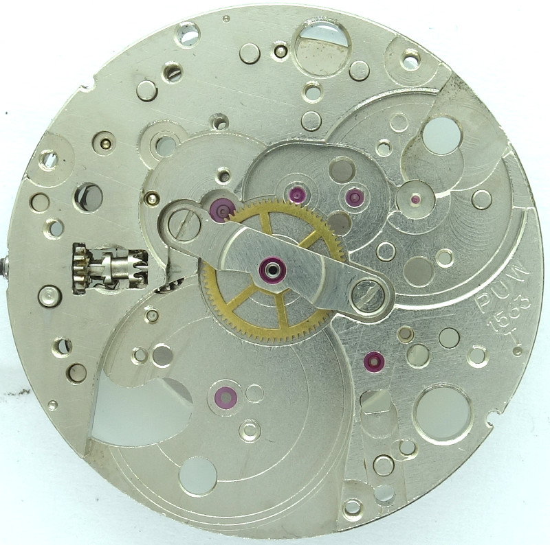 Grundplatine mit Minutenrad PUW 1563T: Grundplatine mit Minutenrad