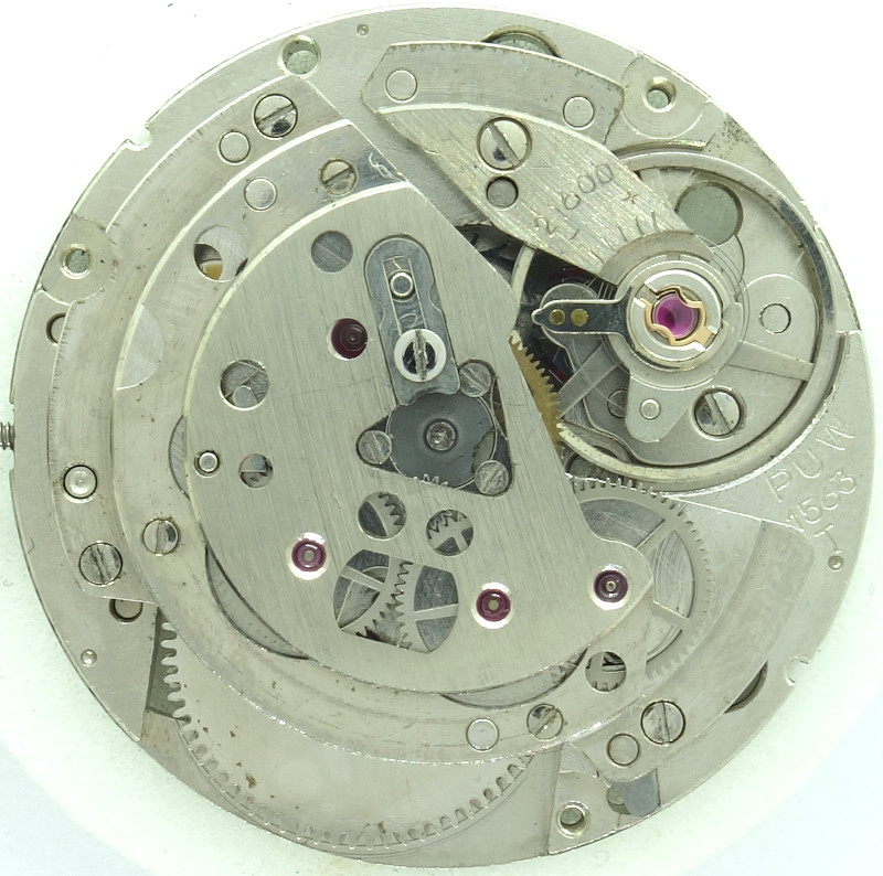 Werk ohne Rotor PUW 1563T: Werk ohne Rotor