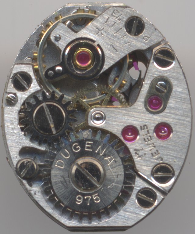 andere Version mit Schraubenunruh, auch als Dugena 975 bezeichnet PUW 73: andere Version mit Schraubenunruh, auch als Dugena 975 bezeichnet