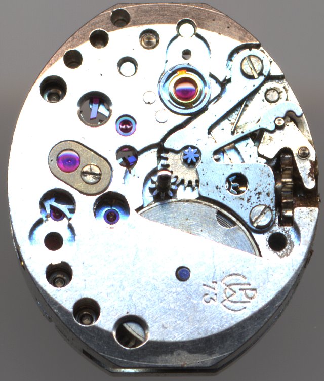 Zifferblattseite mit Monorex-Stoßsicherung PUW 73: Zifferblattseite mit Monorex-Stoßsicherung