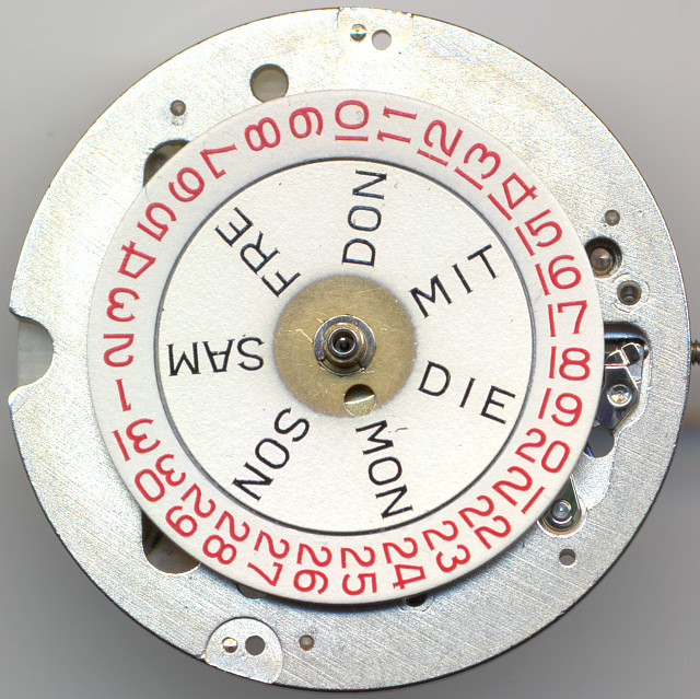 Ronda 1377 Zifferblattseite, Krone bei 4 Uhr Ronda 1377: Ronda 1377 Zifferblattseite, Krone bei 4 Uhr