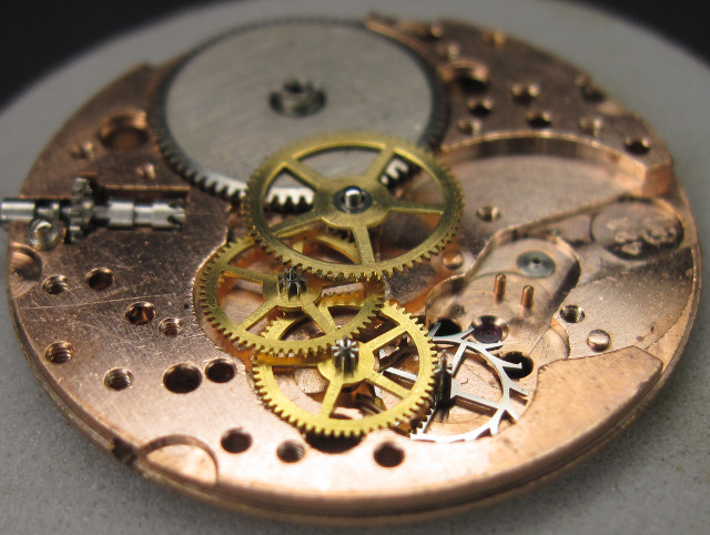 Seitenansicht des Räderwerks Villeret 423: Seitenansicht des Räderwerks