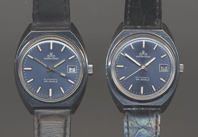 Unterschiedliches Zeigerspiel: Links Quelle, rechts DDR-Modell